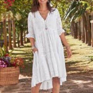 Sundance White Eyelet Dress size PXXS